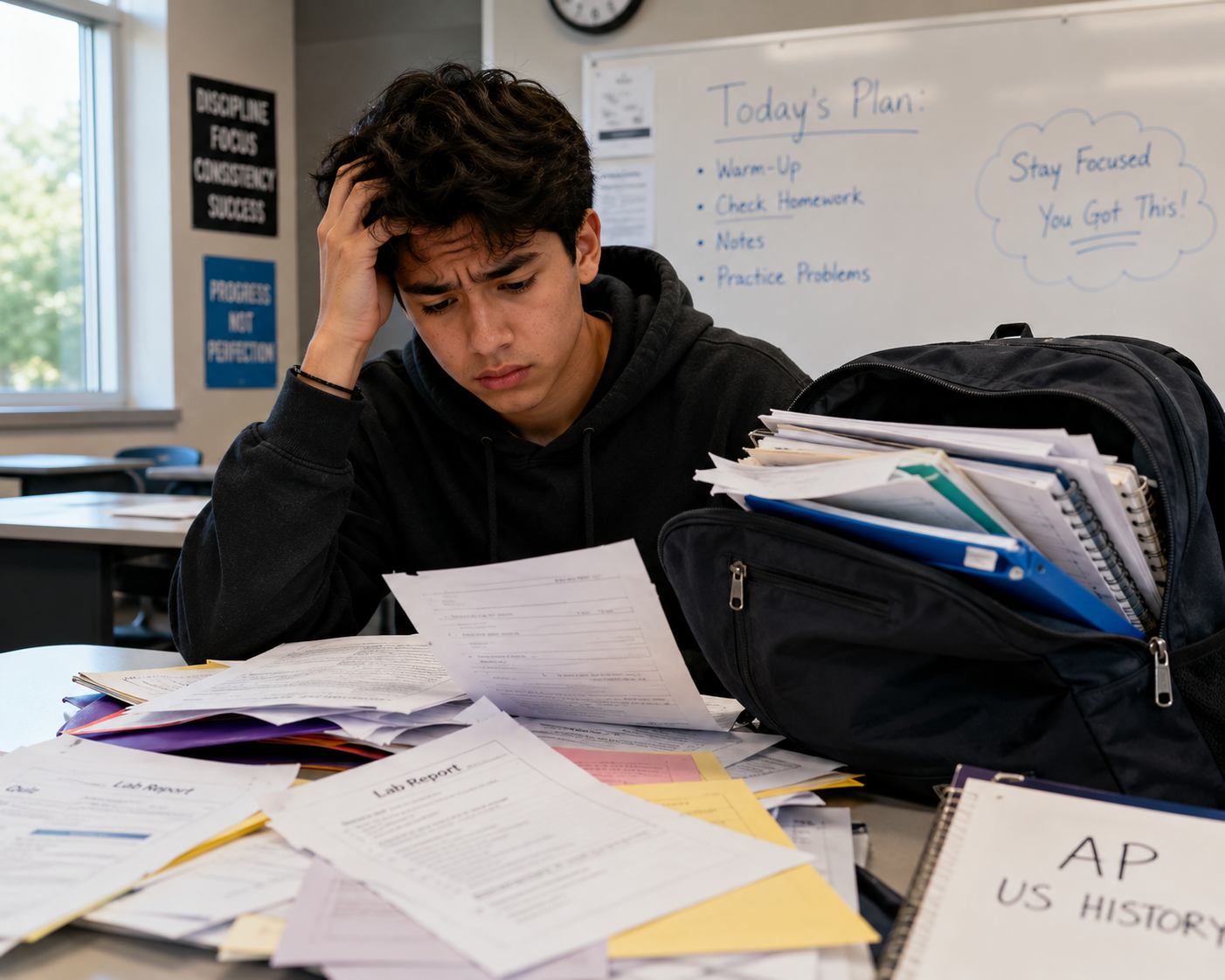 Student overwhelmed with schoolwork